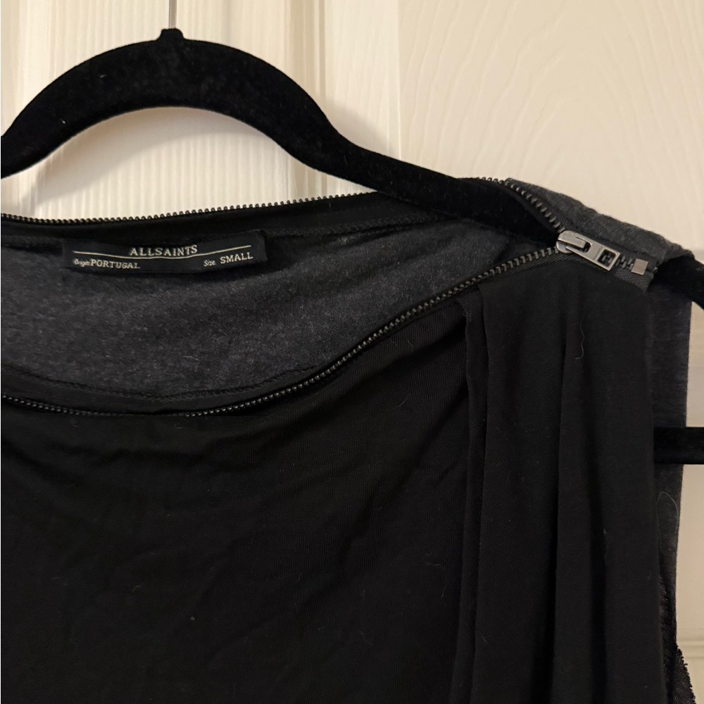 All Saints Charcoal and Black Top